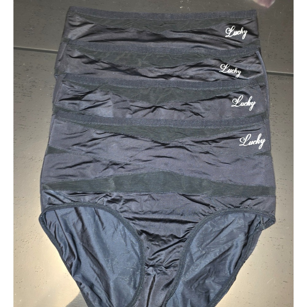 Lucky Brand Womens High Waisted Briefs Black Mesh Panel Panties 4 Pack XXXL